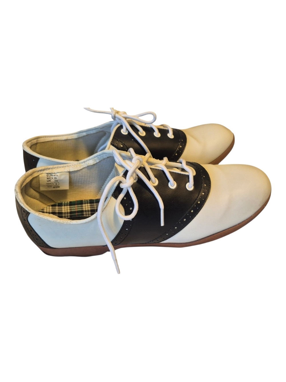 Predictions Two-Tone Saddle Oxfords in White and Black,  Sz 9